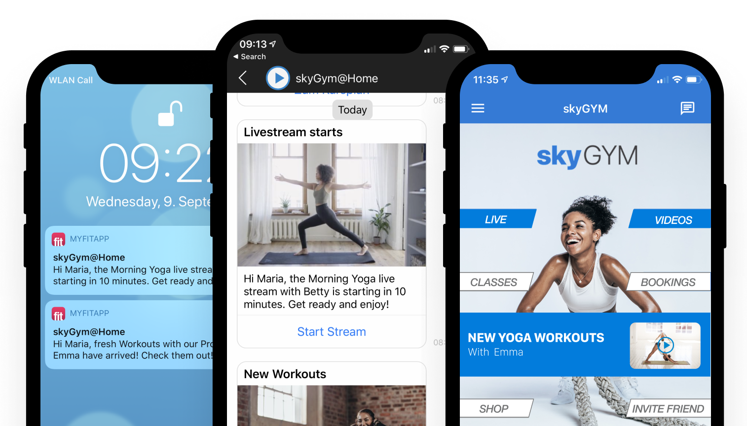 myFitApp@home Push Messages and marketing automation to promot your content