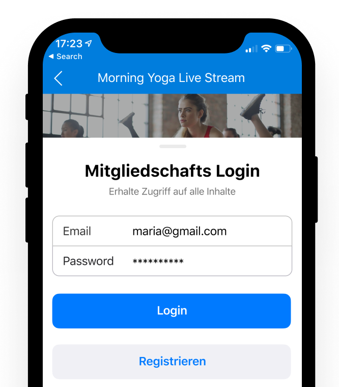 myFitApp@home anmeldung mitgliederverwaltungs system DE