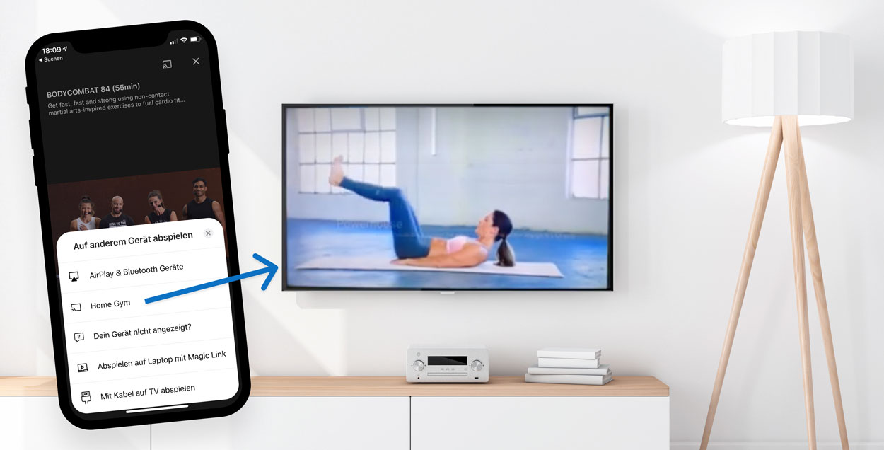 Stream-on-TV myFitApp@home live stream eine video oder Aufnahme
