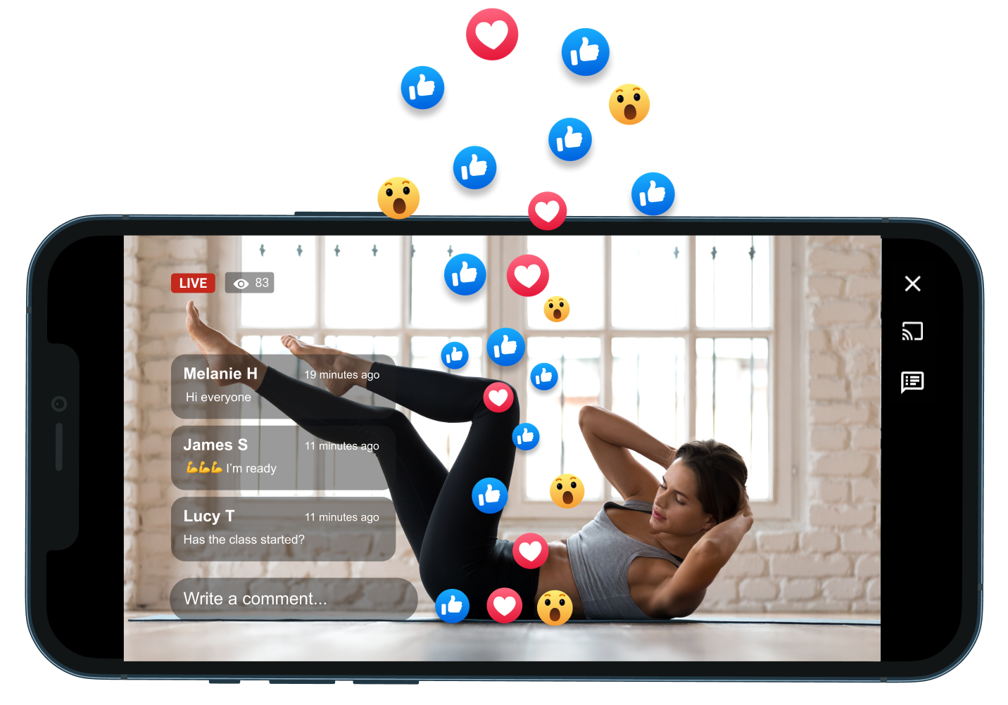 Chat Stream EN Chat stream with emojis
