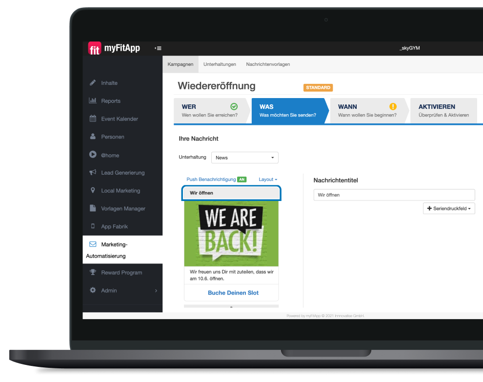 Kampagnen verwalten Manage campaigns Kampagnen verwalten
