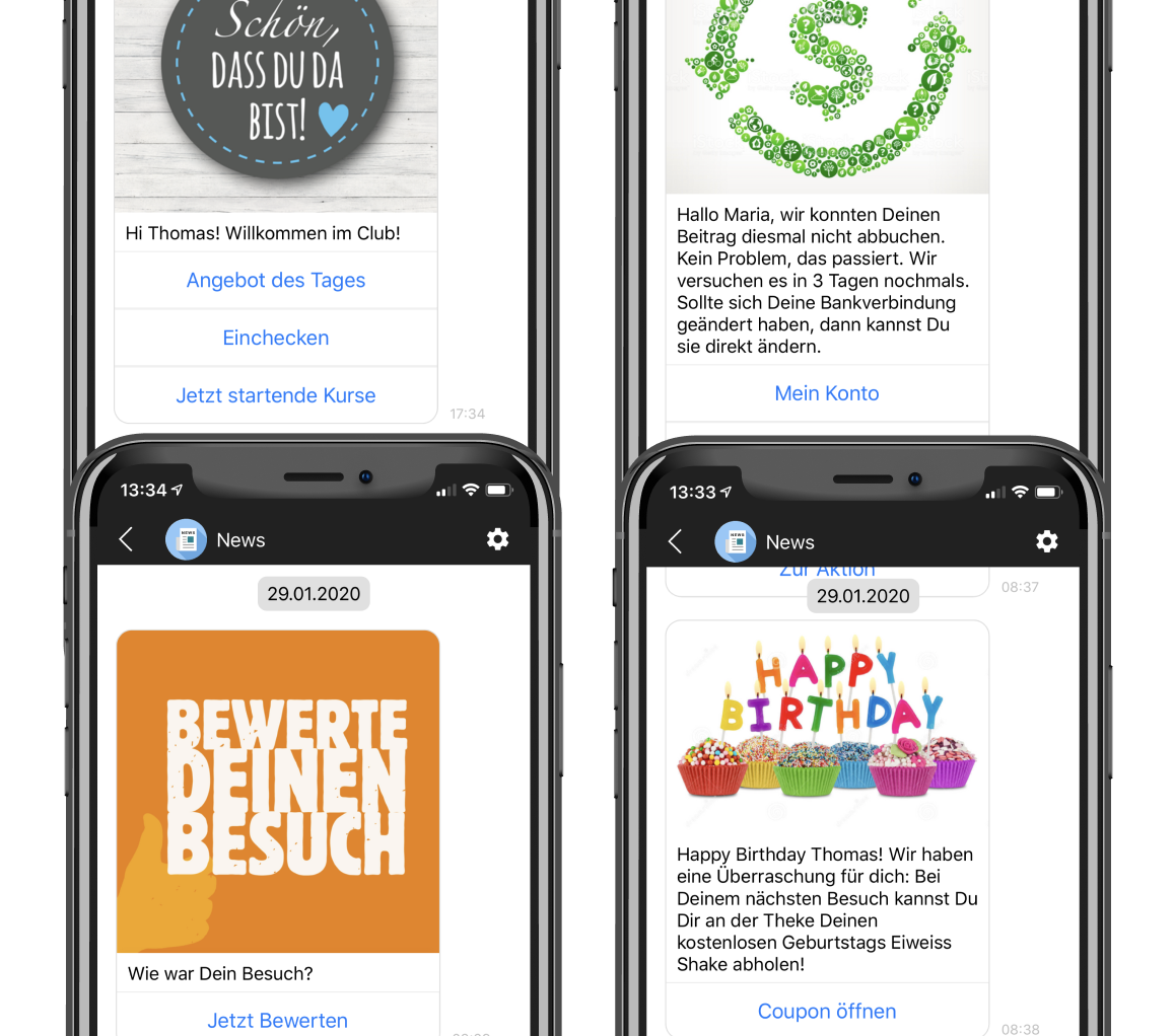 Personalisierte Nachrichten Personalisierte Nachrichten personalised messages