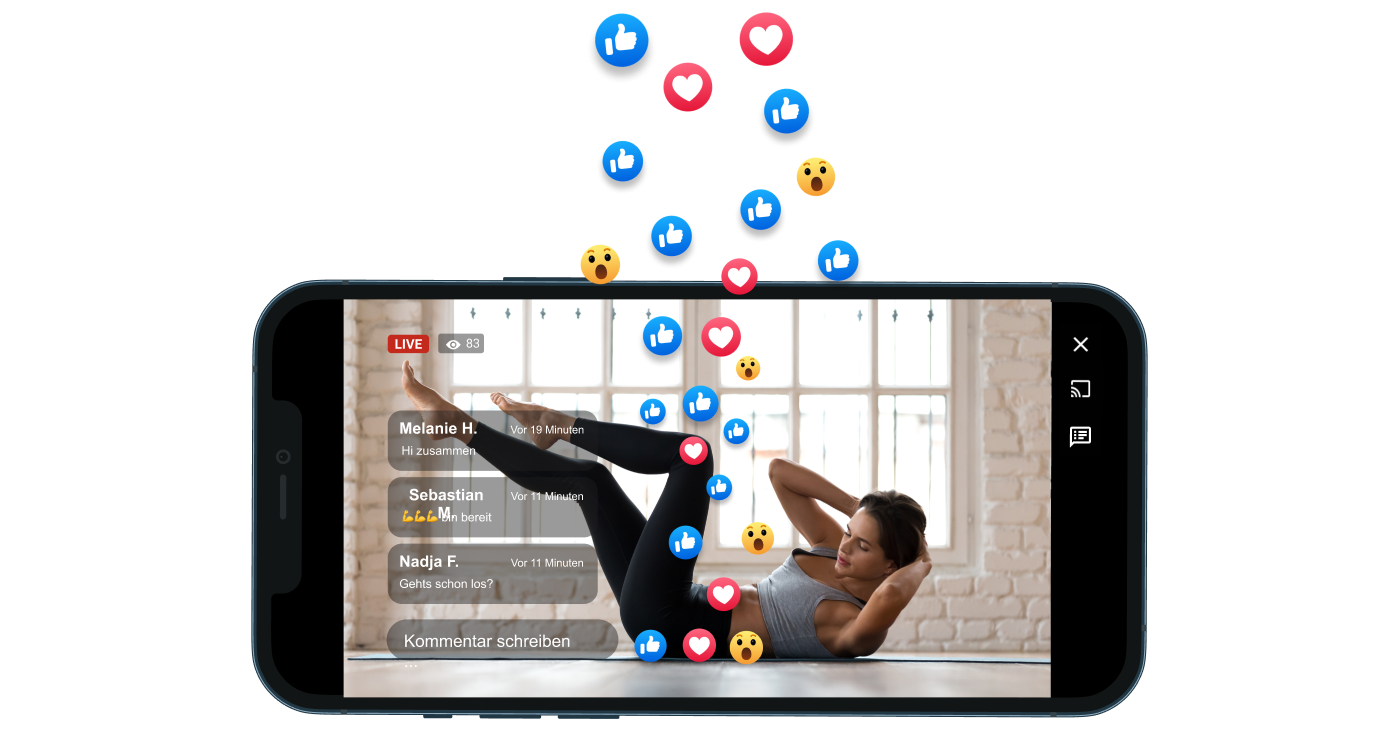 Livestream Chat Stream Chat funktion Workout Community