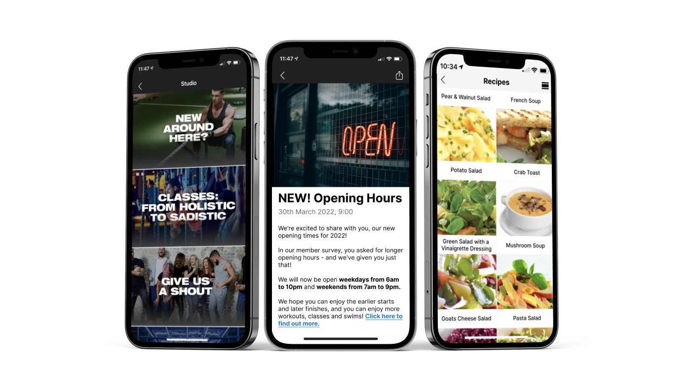 Content Marketing examples on iPhones