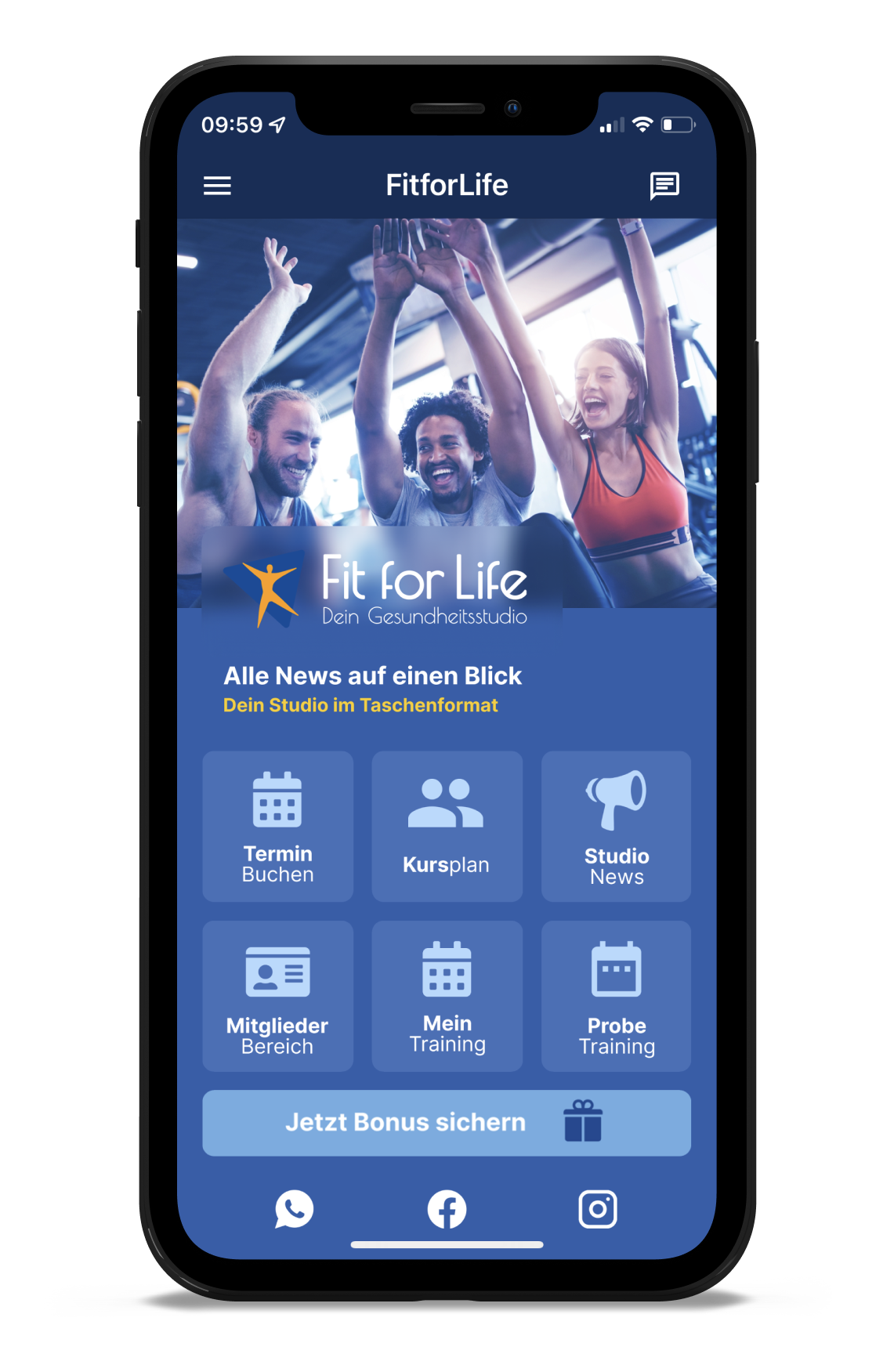 Fit For Life Homescreen Kunden myFitApp