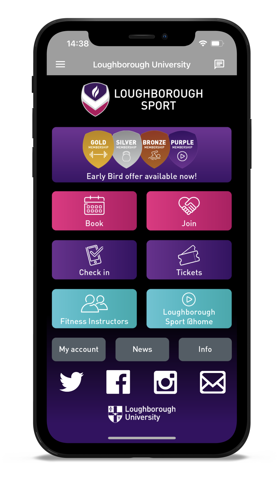 Loughborough University App design Loughborough University App design