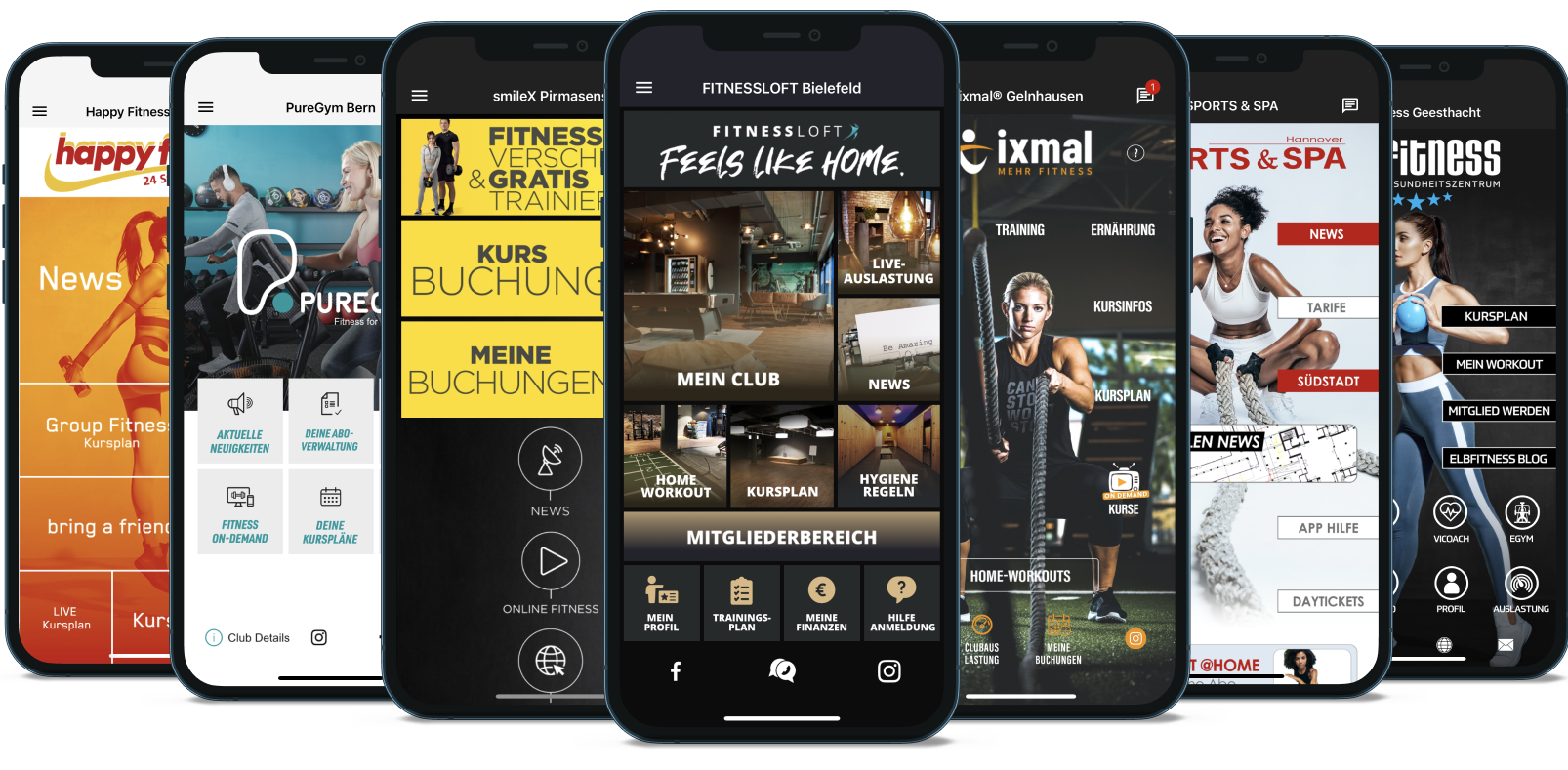 myFitApp Branded Member App Homescreens Deutsche Kunden Boilerplate Branded Member App Customers kunden