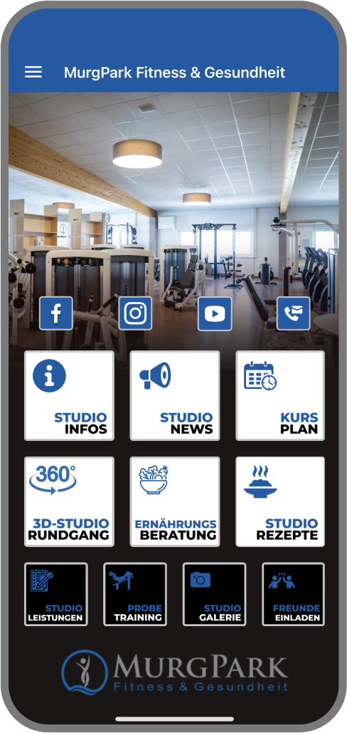 Murgpark Fitness Homescreen Kunden myFitApp