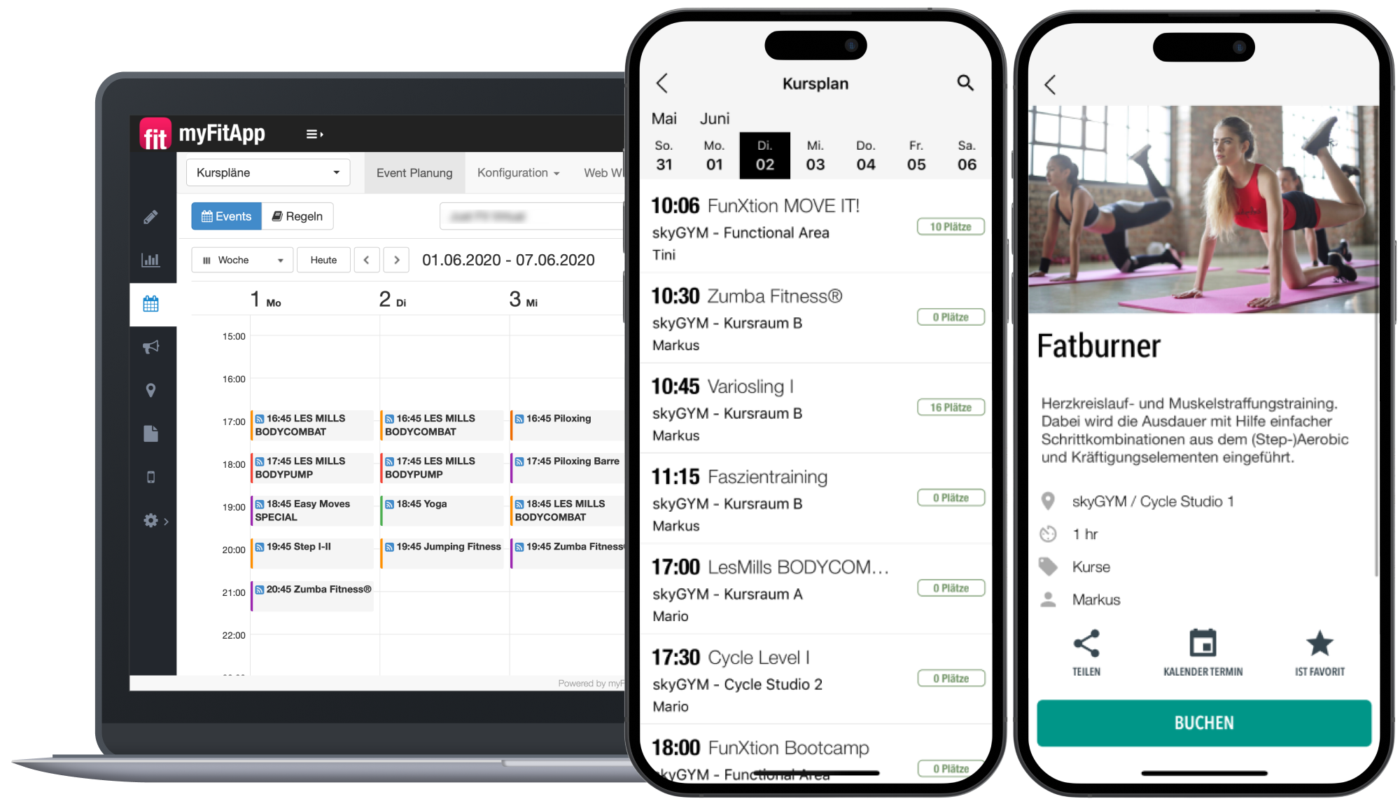 Event Kalender - Marketing Seite Cockpit event schedule cockpit and app screens